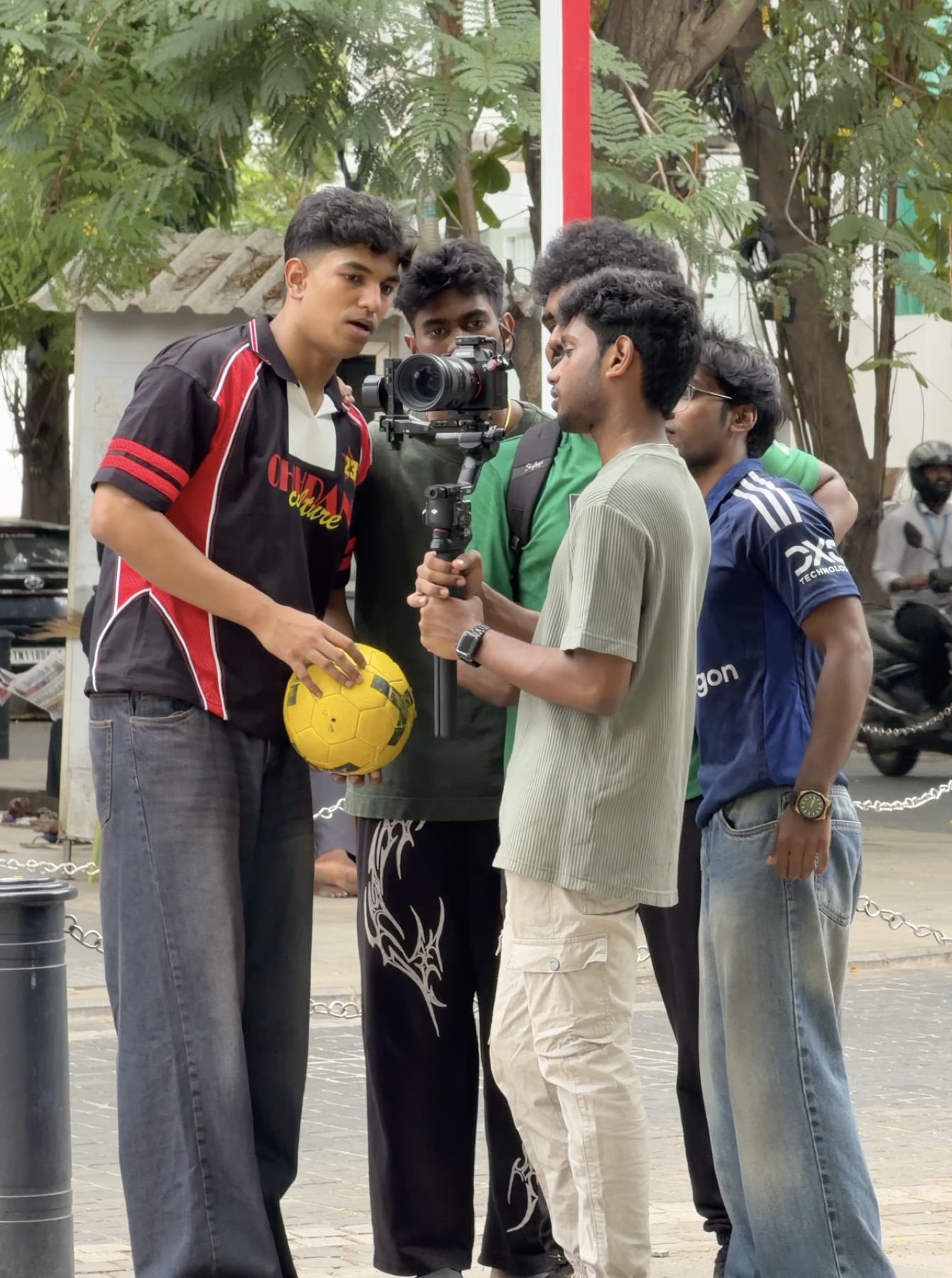 Film crew preparing a commercial brand shoot in Chennai